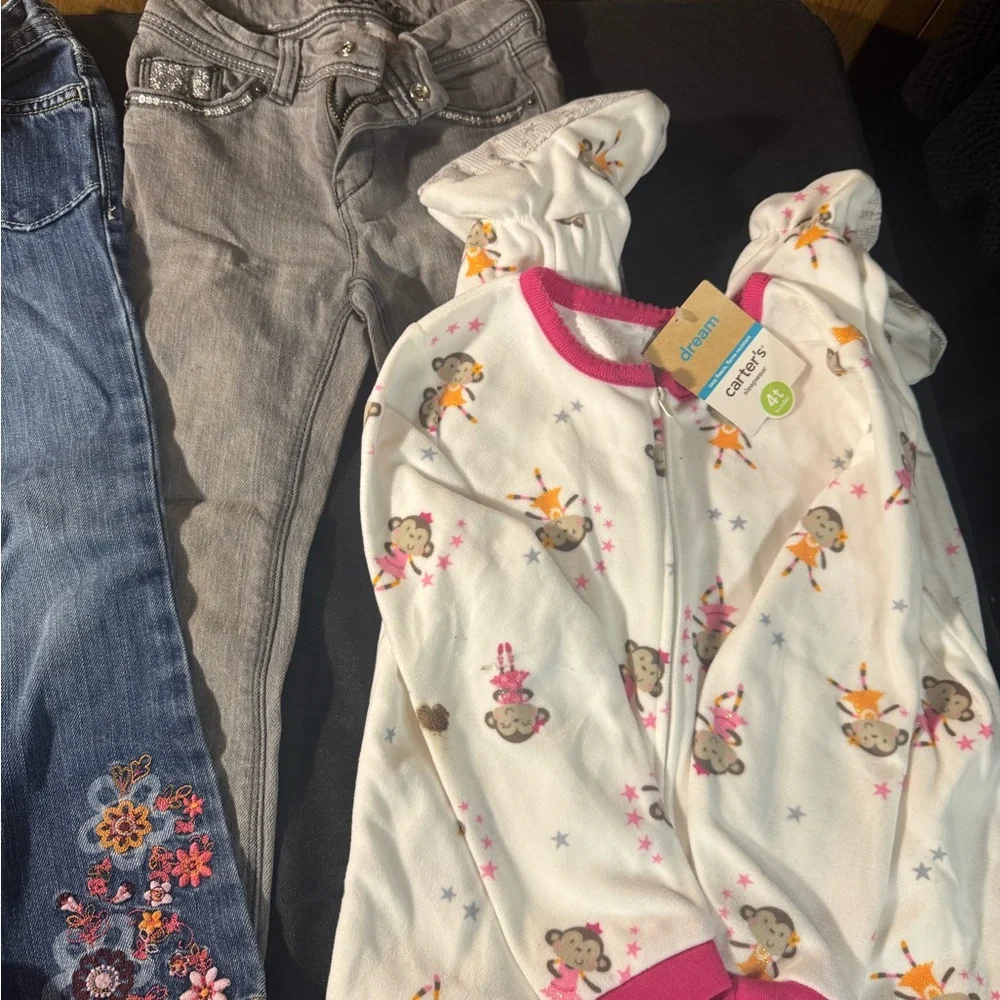 Little Girls Size 4T‎ Blue Denim Jeans/ Pants Lot